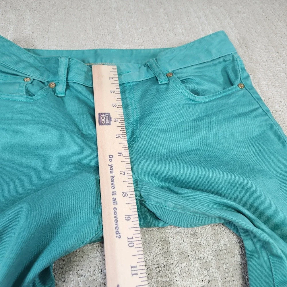 Tory‎ Burch Pants Women 27 Alexa Cropped Skinny Green Equestrian